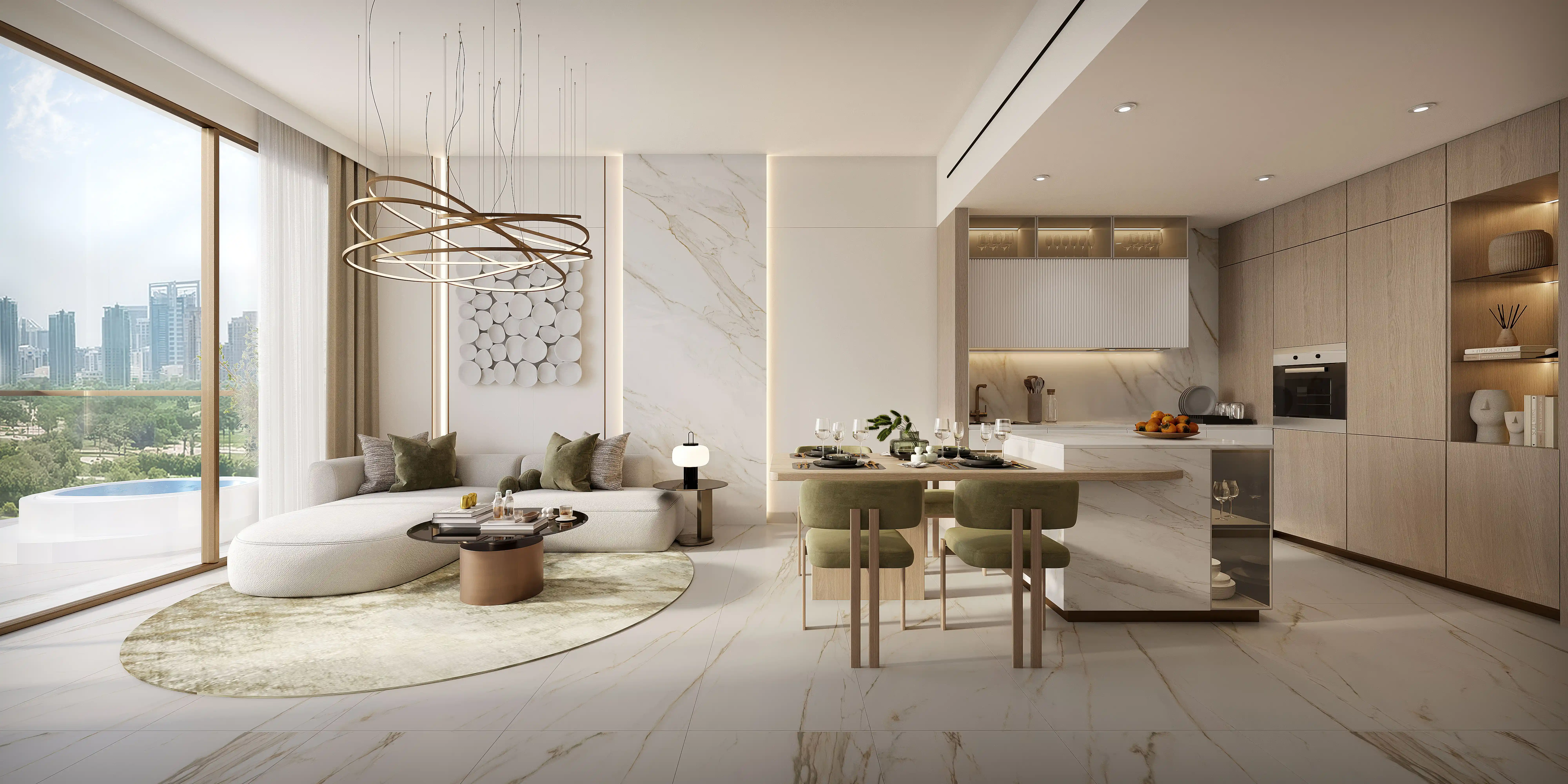 Aark Terraces by AARK Developers – Luxury Apartment Interior Rendering & CGI, Dubailand Dubai — image 1