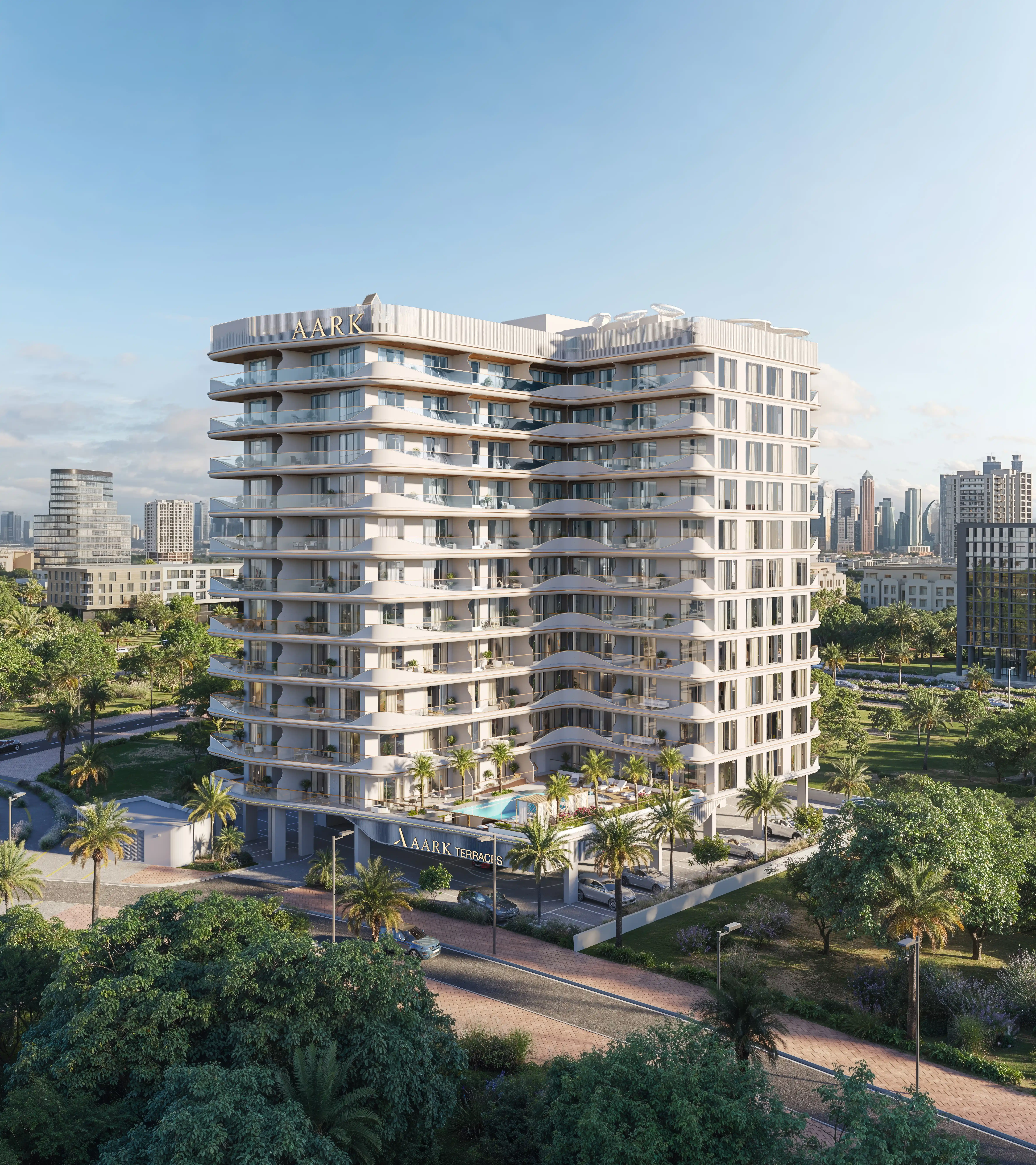 Aark Terraces by AARK Developers – Off-Plan Residential Rendering & Architectural Visualization, Dubailand Dubai — image 1