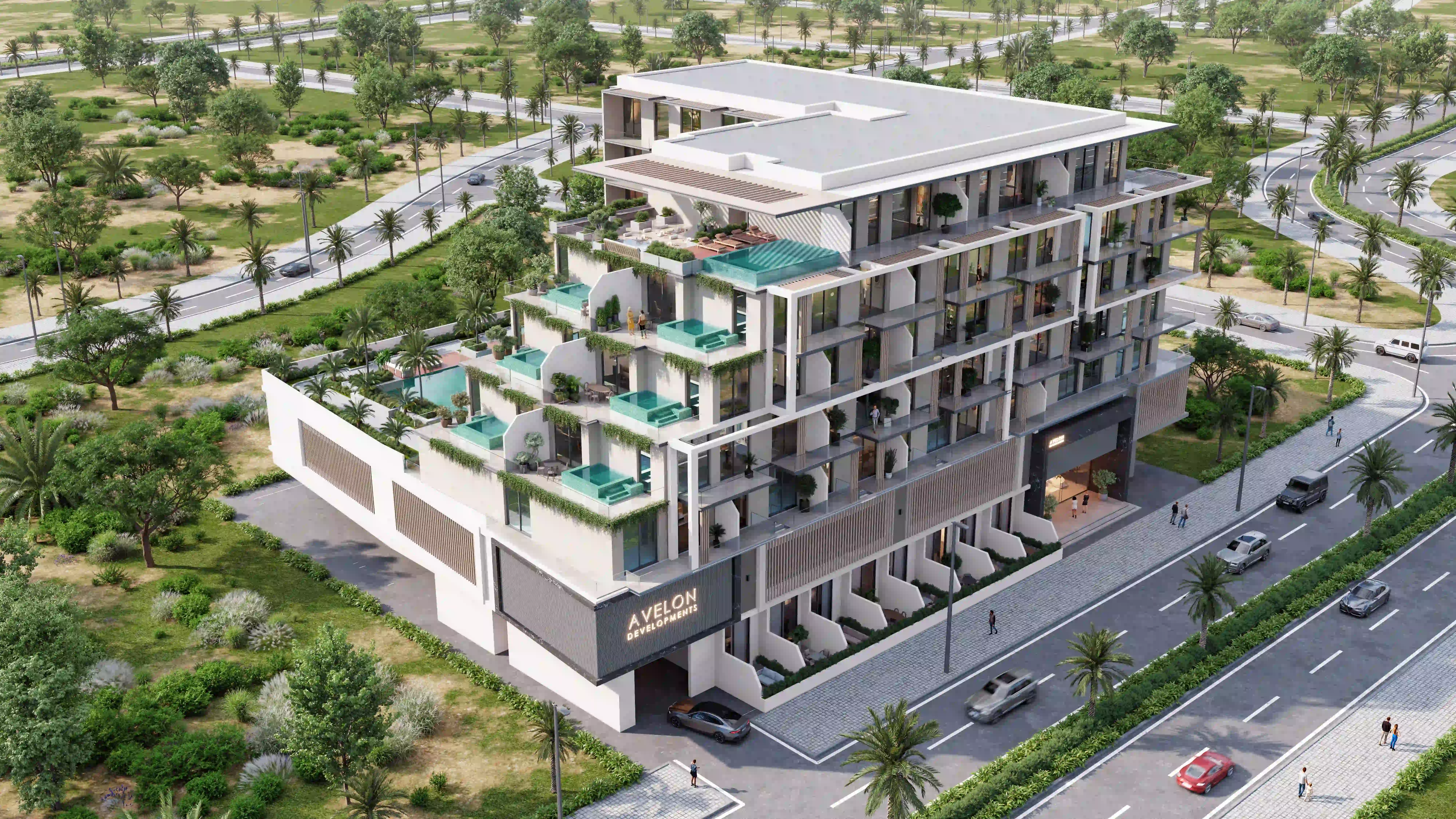 Averon – Boutique Residential Exterior Visualization, JVC Dubai | Avelon Developments | RARE DESIGN HIVE